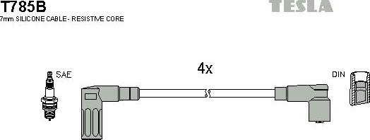TESLA T785B - Комплект запалителеи кабели vvparts.bg