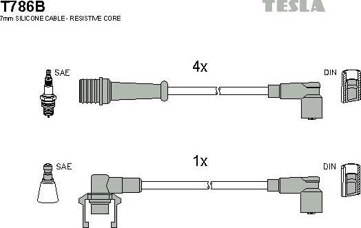 TESLA T786B - Комплект запалителеи кабели vvparts.bg