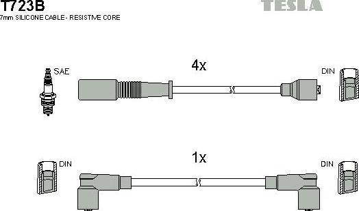 TESLA T723B - Комплект запалителеи кабели vvparts.bg