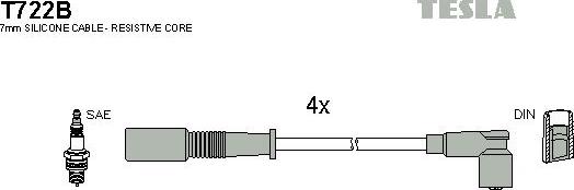 TESLA T722B - Комплект запалителеи кабели vvparts.bg