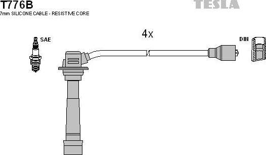 TESLA T776B - Комплект запалителеи кабели vvparts.bg