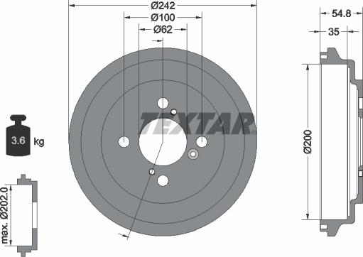 Textar 94046900 - Спирачен барабан vvparts.bg