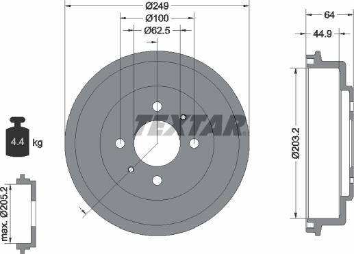 Textar 94040700 - Спирачен барабан vvparts.bg