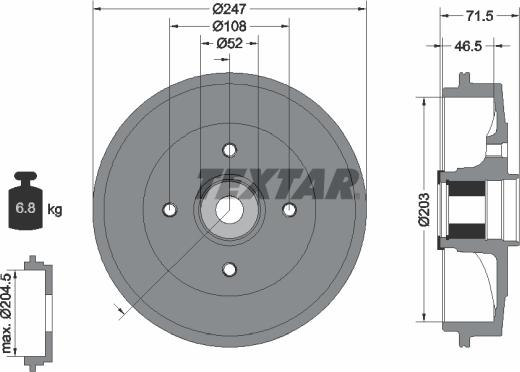 Textar 94041600 - Спирачен барабан vvparts.bg