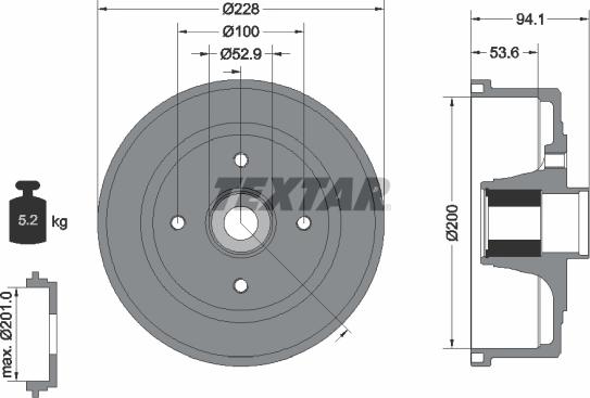 Textar 94041100 - Спирачен барабан vvparts.bg