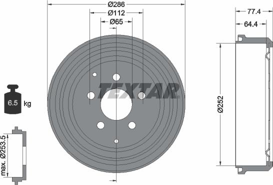 Textar 94048300 - Спирачен барабан vvparts.bg