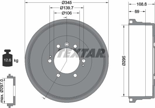 Textar 94042900 - Спирачен барабан vvparts.bg