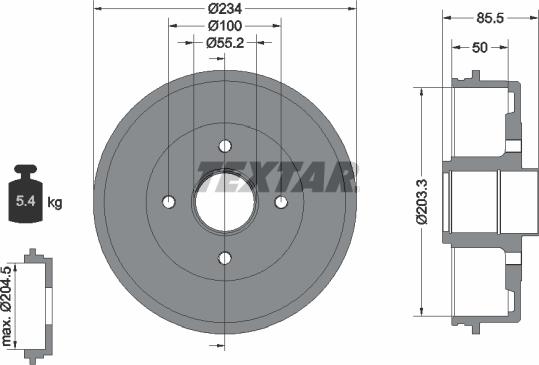 Textar 94019600 - Спирачен барабан vvparts.bg