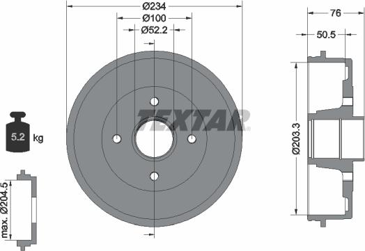 Textar 94019700 - Спирачен барабан vvparts.bg