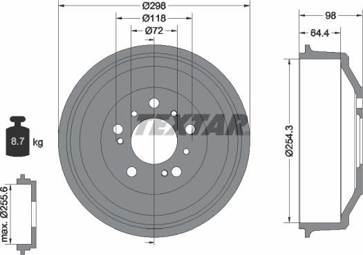 Textar 94010200 - Спирачен барабан vvparts.bg