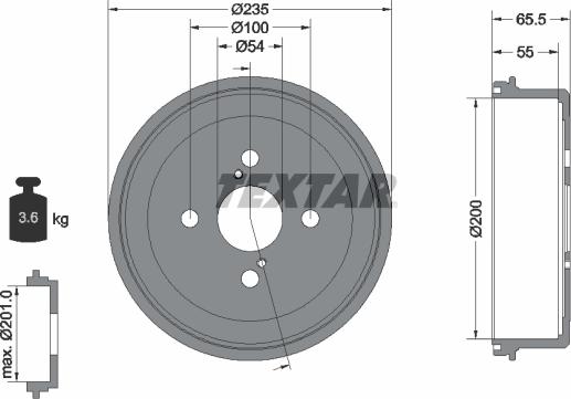 Textar 94018200 - Спирачен барабан vvparts.bg