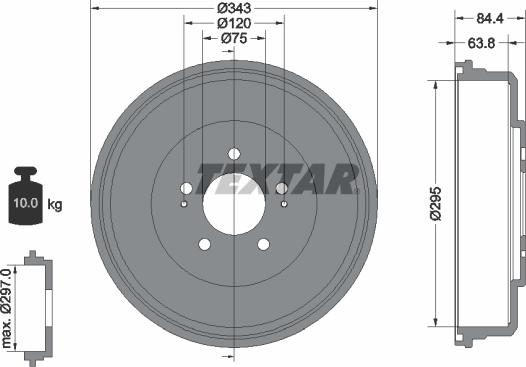 Textar 94035800 - Спирачен барабан vvparts.bg