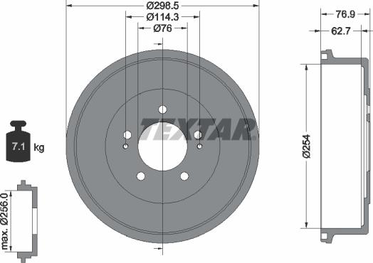 Textar 94035700 - Спирачен барабан vvparts.bg