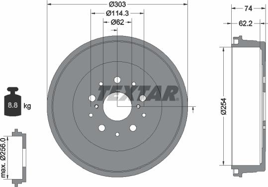 Textar 94038600 - Спирачен барабан vvparts.bg