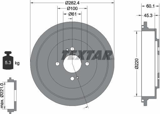 Textar 94037000 - Спирачен барабан vvparts.bg