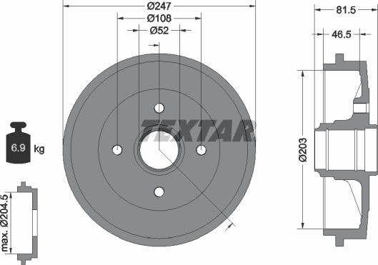 Textar 94024900 - Спирачен барабан vvparts.bg