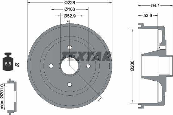 Textar 94024200 - Спирачен барабан vvparts.bg