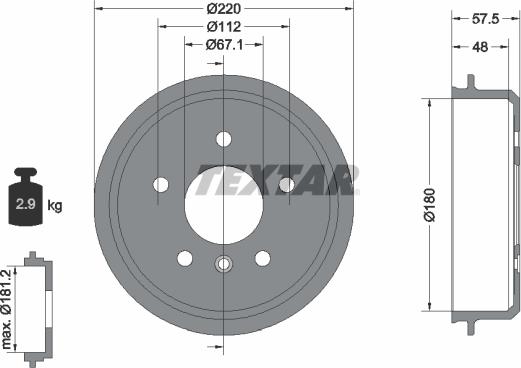 Textar 94020200 - Спирачен барабан vvparts.bg