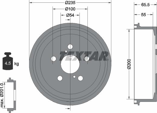 Textar 94021300 - Спирачен барабан vvparts.bg