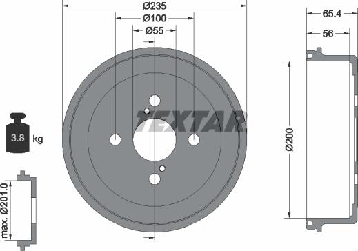 Textar 94021200 - Спирачен барабан vvparts.bg