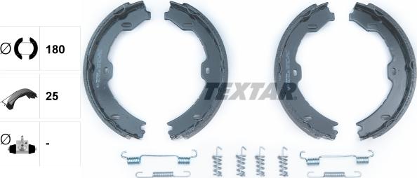 Textar 91058800 - Комплект спирачна челюст, ръчна спирачка vvparts.bg