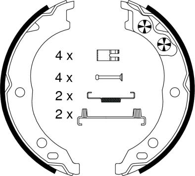 Textar 91064800 - Комплект спирачна челюст, ръчна спирачка vvparts.bg