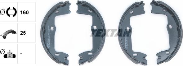 Textar 91018400 - Комплект спирачна челюст, ръчна спирачка vvparts.bg