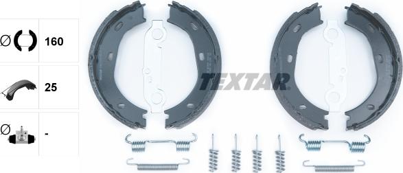Textar 91025900 - Комплект спирачна челюст, ръчна спирачка vvparts.bg