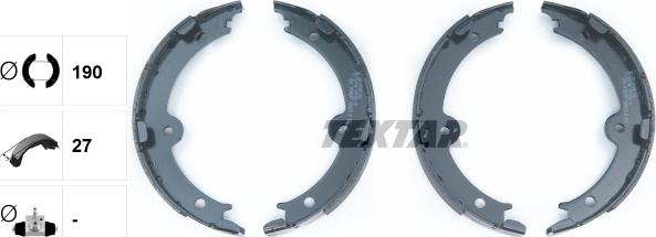 Textar 91074000 - Комплект спирачна челюст, ръчна спирачка vvparts.bg