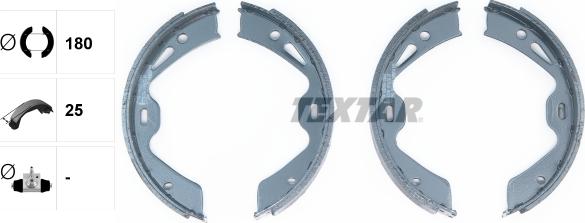 Textar 91076700 - Комплект спирачна челюст, ръчна спирачка vvparts.bg