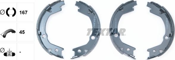 Textar 91070700 - Комплект спирачна челюст, ръчна спирачка vvparts.bg