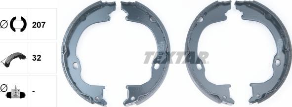 Textar 91073500 - Комплект спирачна челюст, ръчна спирачка vvparts.bg