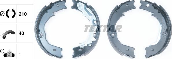 Textar 91072700 - Комплект спирачна челюст, ръчна спирачка vvparts.bg