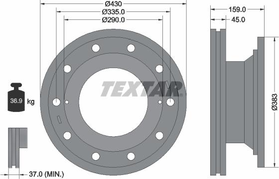 Textar 93095900 - Спирачен диск vvparts.bg