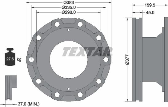 Textar 93095800 - Спирачен диск vvparts.bg