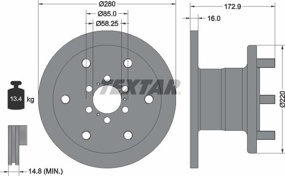 Textar 93042801 - Спирачен диск vvparts.bg