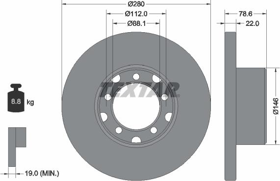 Textar 93054600 - Спирачен диск vvparts.bg