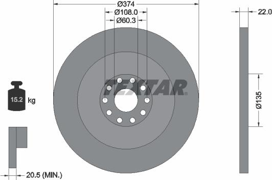 Textar 93066400 - Спирачен диск vvparts.bg