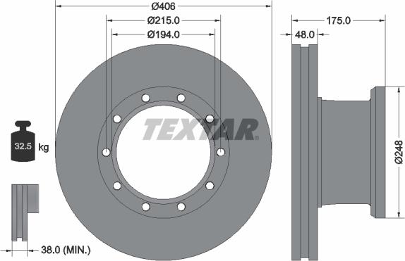 Textar 93067600 - Спирачен диск vvparts.bg