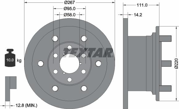 Textar 93019400 - Спирачен диск vvparts.bg