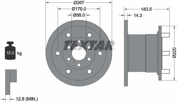 Textar 93084400 - Спирачен диск vvparts.bg