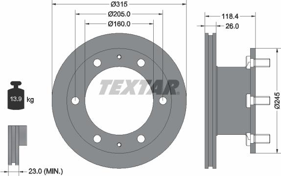 Textar 93084600 - Спирачен диск vvparts.bg