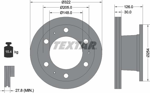 Textar 93084300 - Спирачен диск vvparts.bg