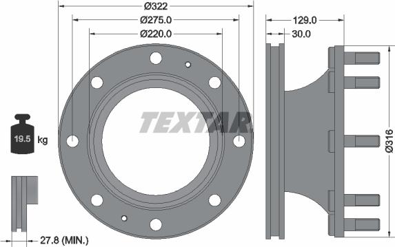 Textar 93084700 - Спирачен диск vvparts.bg