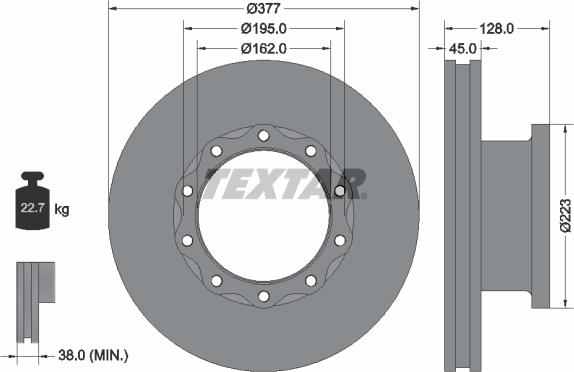 Textar 93086900 - Спирачен диск vvparts.bg