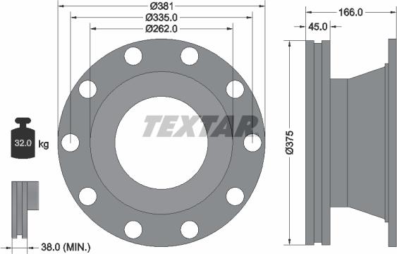 Textar 93192500 - Спирачен диск vvparts.bg