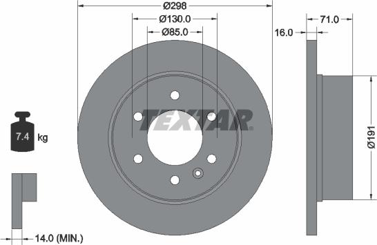 Textar 93143303 - Спирачен диск vvparts.bg