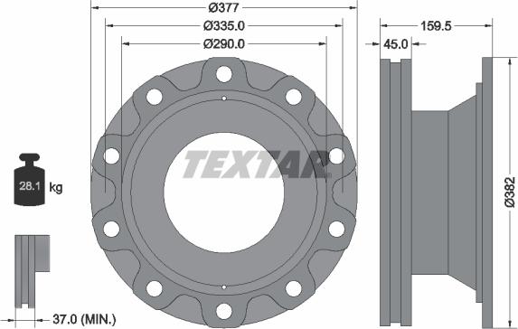 Textar 93104900 - Спирачен диск vvparts.bg