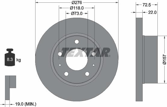 Textar 93104600 - Спирачен диск vvparts.bg