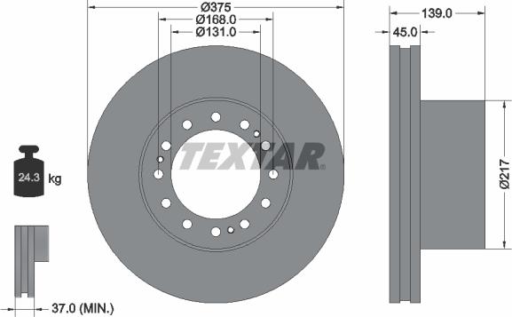 Textar 93105600 - Спирачен диск vvparts.bg